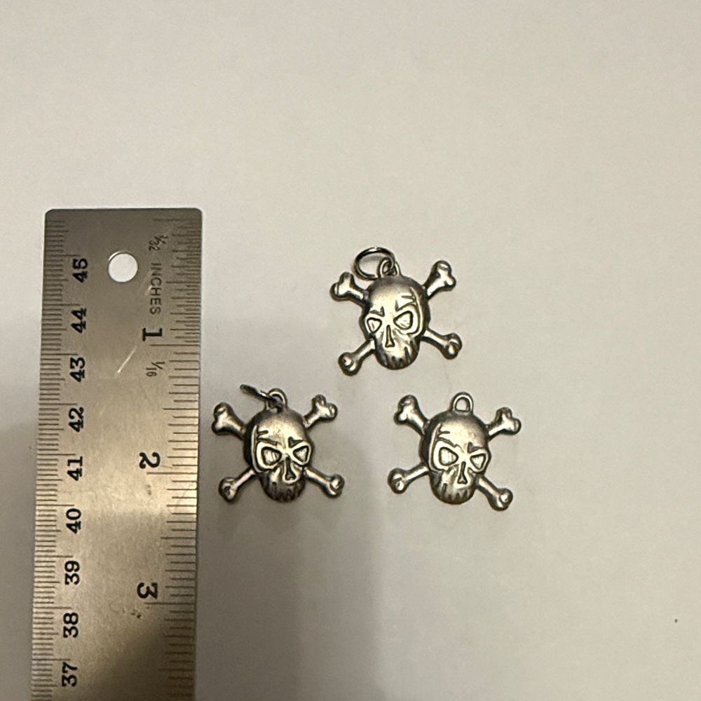 Silver Skull and Crossbones Charms